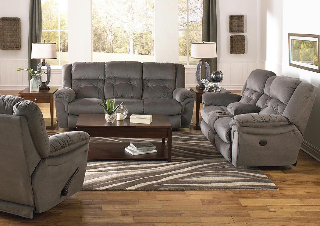 Joyner Slate Lay Flat Reclining Sofa and Loveseat,ABF Catnapper