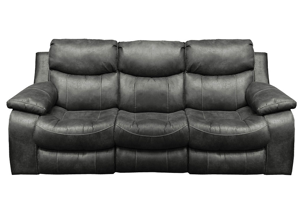 Catalina Steel Bonded Leather Reclining Sofa,ABF Catnapper