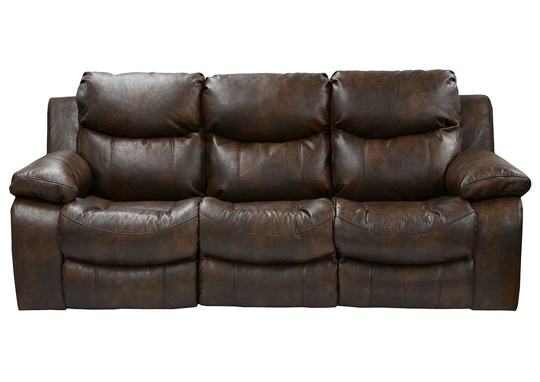 Catalina Timber Bonded Leather Reclining Sofa,ABF Catnapper