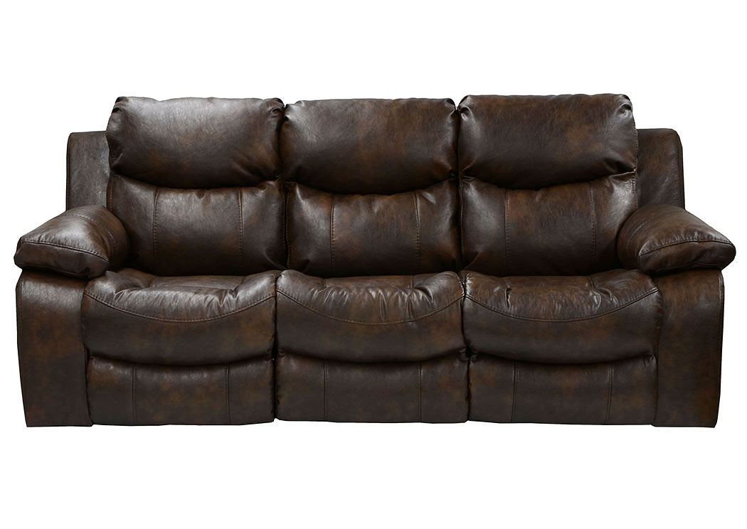 Catalina Timber Bonded Leather Power Reclining Sofa,ABF Catnapper