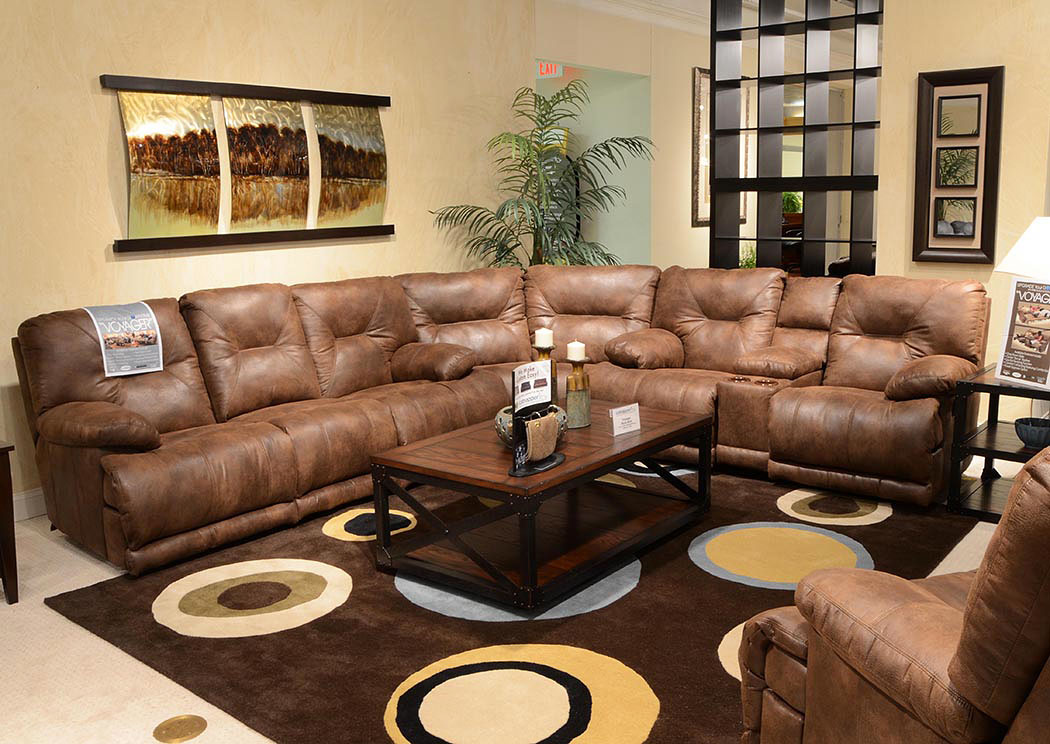 Voyager Elk Lay Flat Reclining Sofa Sectional,ABF Catnapper