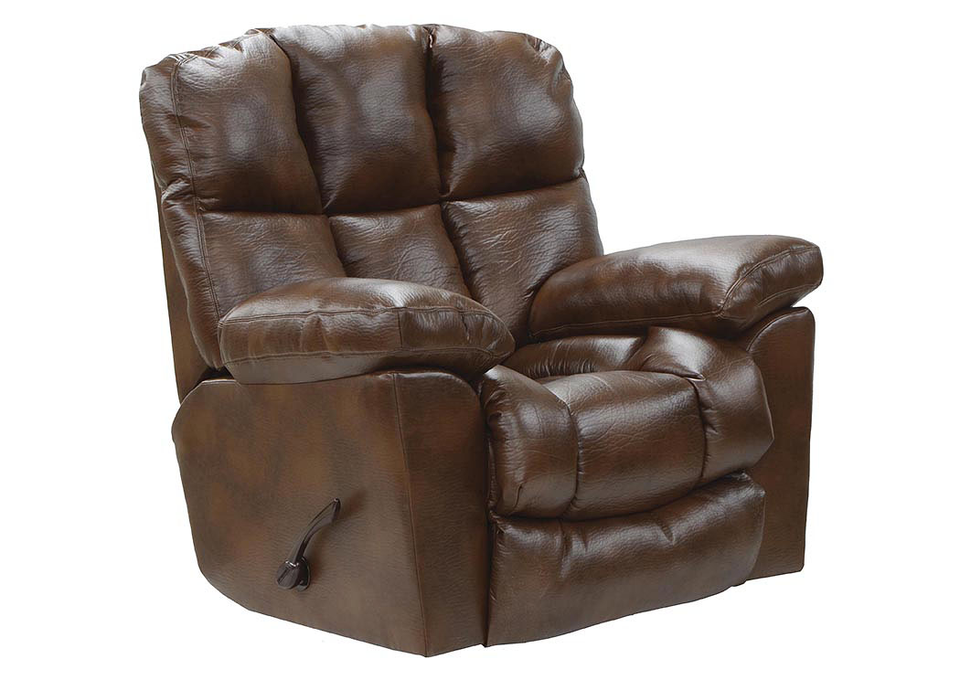 Griffey Tobacco Bonded Leather Chaise Rocker Recliner,ABF Catnapper