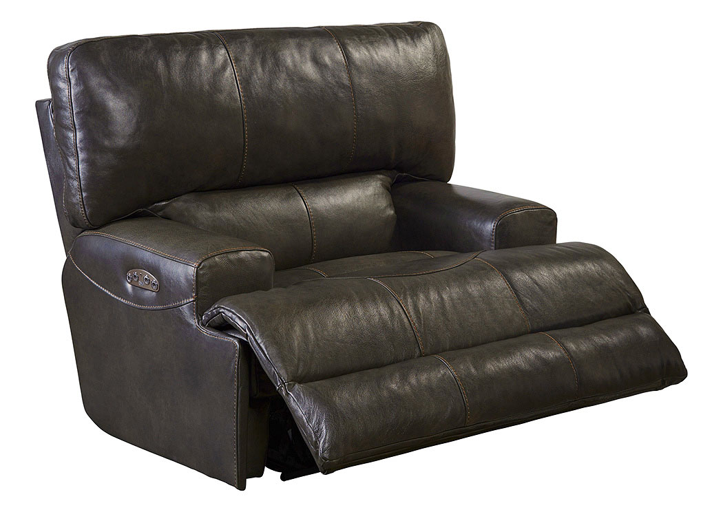 Wembley Chocolate Top Grain Leather Lay Flat Recliner,ABF Catnapper