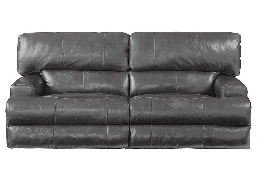 Wembley Steel Top Grain Leather Lay Flat Reclining Sofa,ABF Catnapper