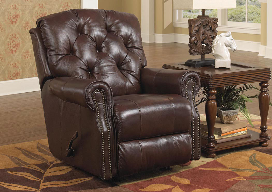 Davidson Bordeaux Top Grain Leather Rocker Recliner,ABF Catnapper