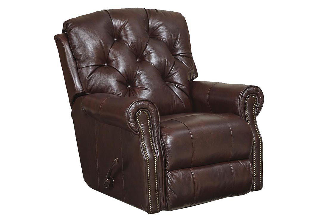 Davidson Bordeaux Top Grain Leather Power Rocker Recliner,ABF Catnapper