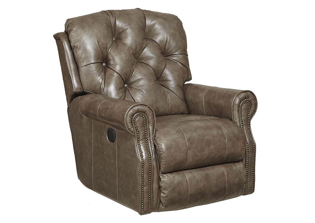 Davidson Smoke Top Grain Leather Rocker Recliner,ABF Catnapper