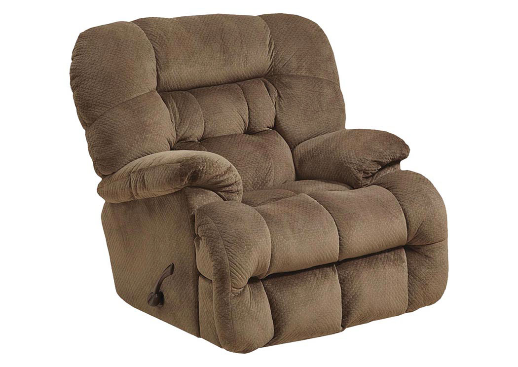 Mocha Chaise Rocker Recliner w/Heat & Massage,ABF Catnapper