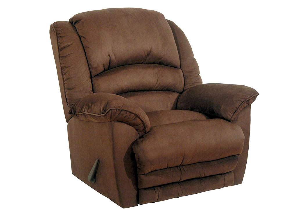 Chocolate Chaise Rocker Recliner w/Heat & Massage - Oversized X-tra Comfort Footrest,ABF Catnapper