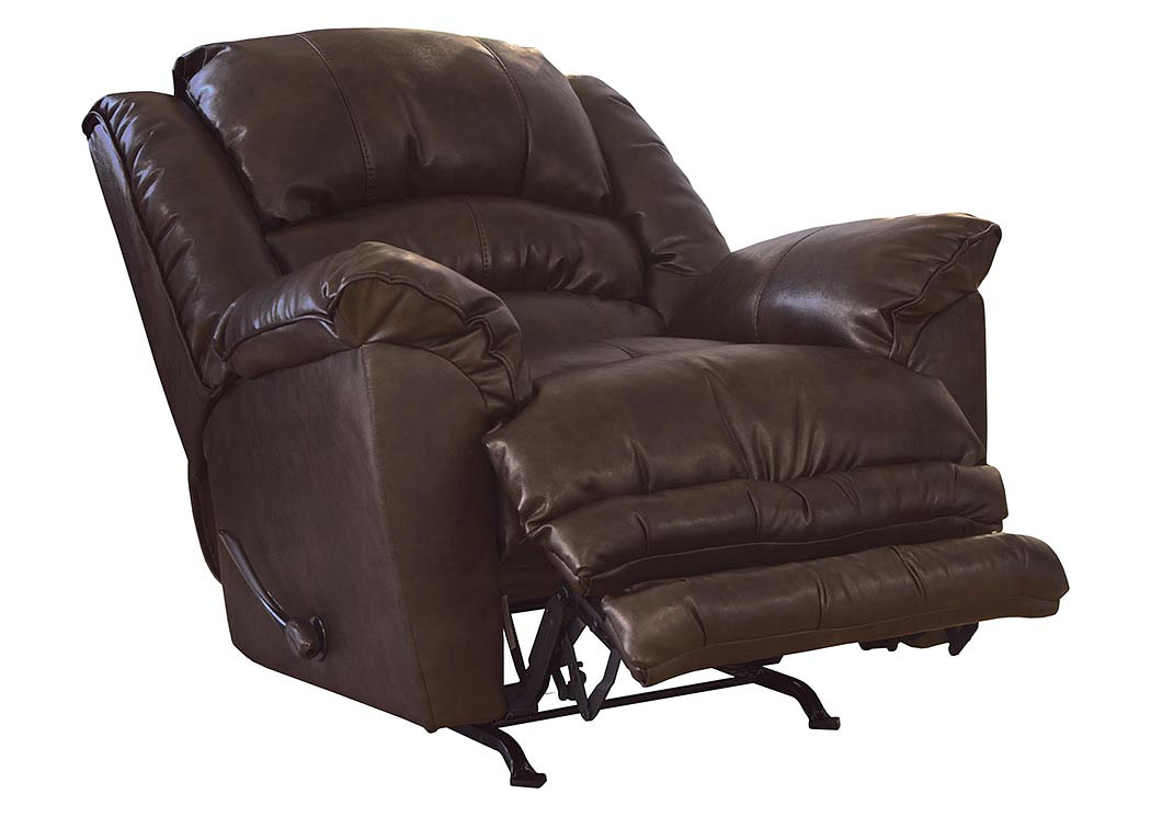 Filmore Timber Bonded Leather Chaise Rocker Recliner - Oversized X-tra Comfort Footrest,ABF Catnapper