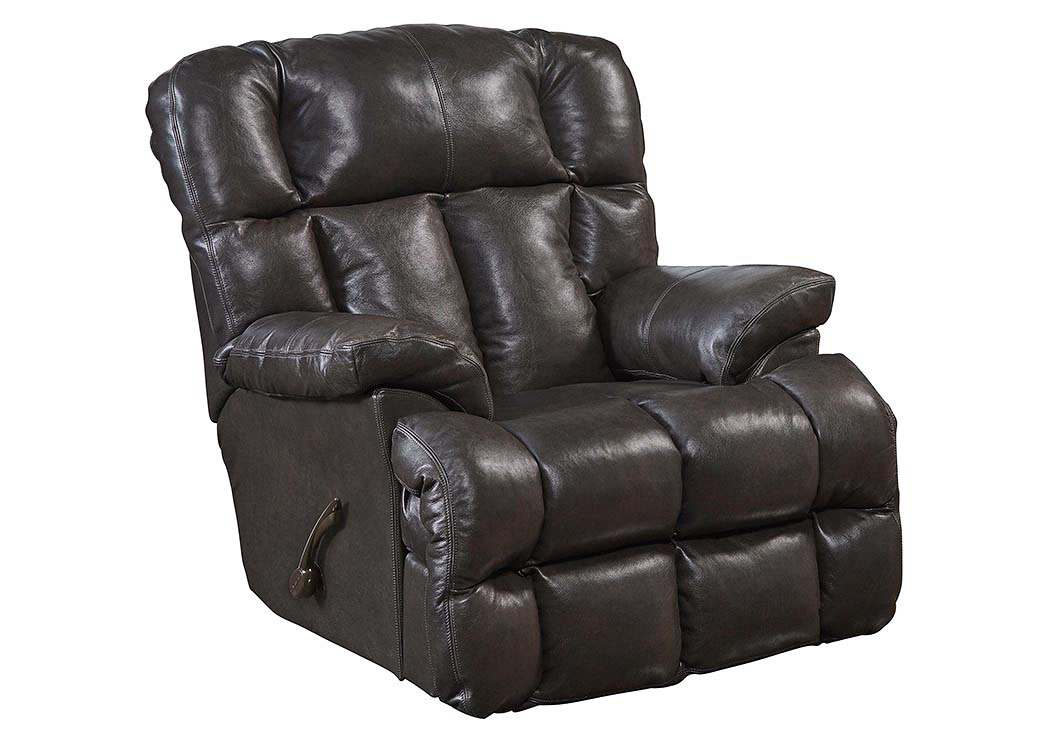 Victor Chocolate Top Grain Leather Chaise Rocker Recliner,ABF Catnapper