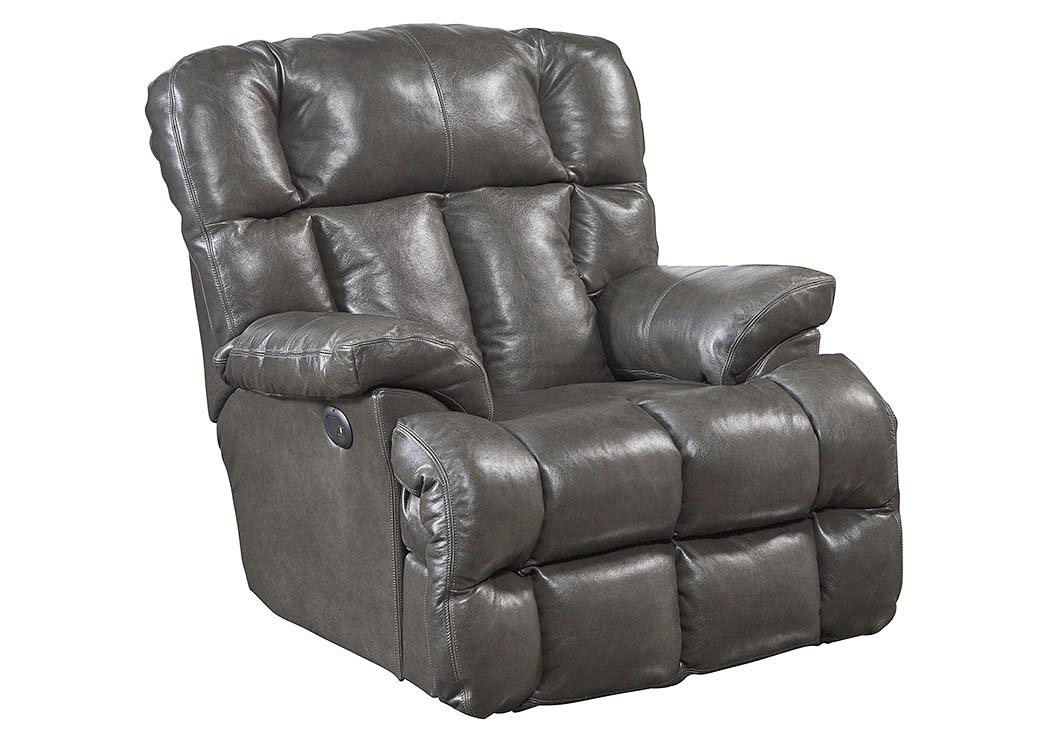 Victor Steel Top Grain Leather Chaise Rocker Recliner,ABF Catnapper