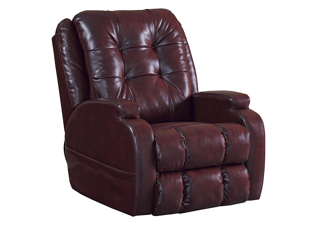 Burgundy Power Lift Lay Flat Recliner w/ "Dual Motor",ABF Catnapper