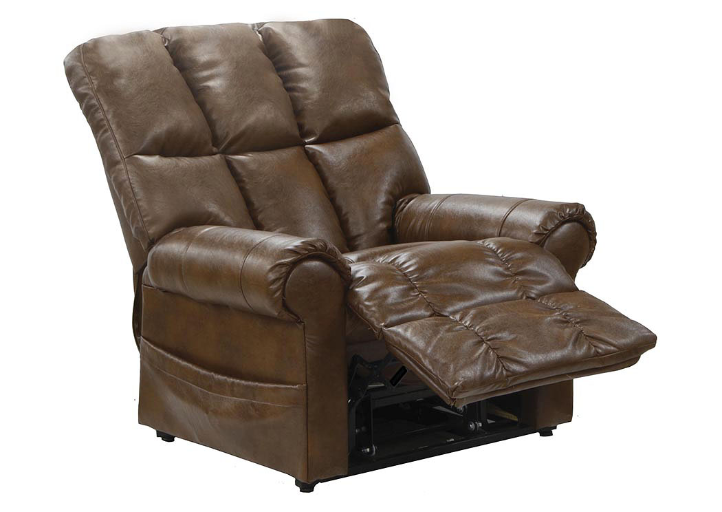 Chestnut Power Lift Full Lay-Out Chaise Recliner,ABF Catnapper