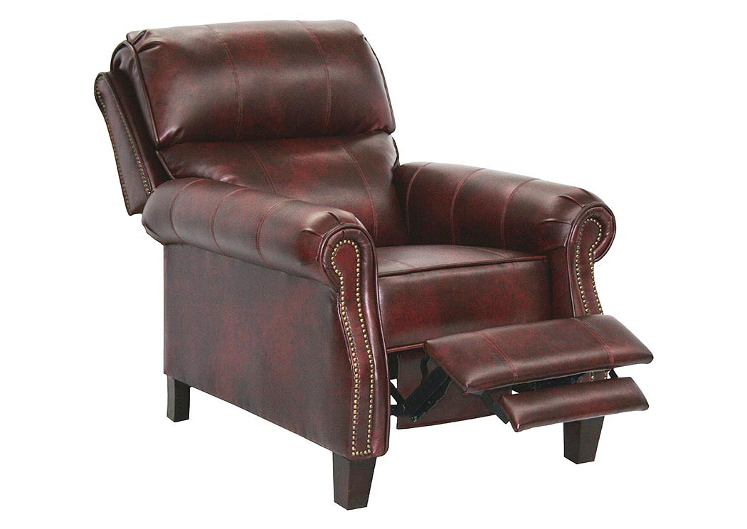 Frazier Bourbon Bonded Leather Reclining Chair w/ Extended Ottoman,ABF Catnapper