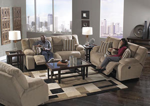Image for Hammond Coffee/Taupe Reclining Sofa & Loveseat w/Storage & Cupholders