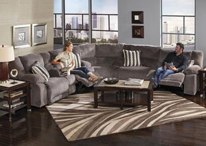 Image for Hammond Granite/Graphite Reclining Console Loveseat w/Storage & Cupholders