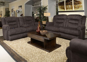 Image for Atlas Sable Reclining Sofa and Console Loveseat w/Storage & Cupholders