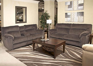 Image for Nichols Granite Lay Flat Reclining Console Loveseat w/Storage & Cupholders