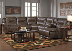 Image for Montgomery Timber Left Facing Chaise Sectional w/USB Console Storage Box