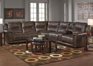Montgomery Timber Lay Flat Recliner Sectional w/Console Storage Box