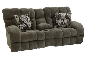 Image for Siesta Porcini/Snickerdoodle Lay Flat Reclining Console Loveseat w/ Storage & Cupholders