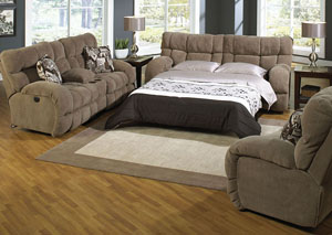 Image for Siesta Porcini/Snickerdoodle Queen Sleeper and Console Loveseat w/ Storage & Cupholders