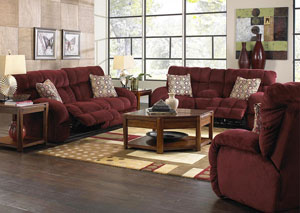 Image for Siesta Wine/Chianti Lay Flat Reclining Sofa and Console Loveseat w/ Storage & Cupholders