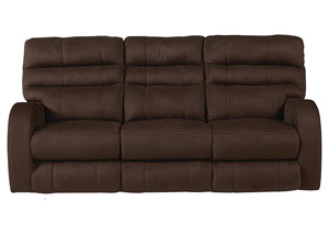 Image for Kelsey Walnut Power Headrest Power Lay Flat Reclining Sofa