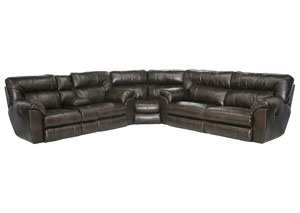Image for Nolan Godiva Bonded Leather Extra Wide Reclining Sectional