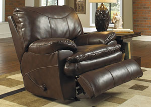 Image for Perez Chestnut Bonded Leather Power Rocker Recliner