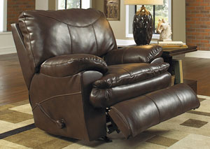 Image for Perez Chestnut Bonded Leather Rocker Recliner