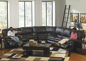 Image for Perez Steel Bonded Leather Reclining Sectional