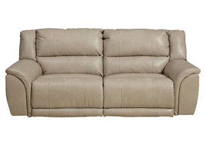 Image for Carmine Pebble Bonded Leather Lay Flat Reclining Sofa