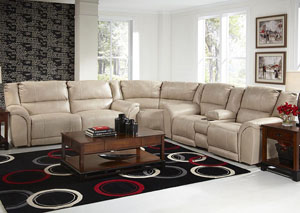 Image for Carmine Pebble Bonded Leather Lay Flat Reclining Sectional