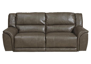 Image for Carmine Smoke Bonded Leather Lay Flat Reclining Sofa