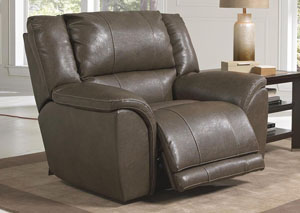 Image for Carmine Smoke Bonded Leather Lay Flat Recliner