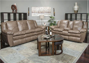 Image for Aria Smoke Top Grain Leather Lay Flat Reclining Sofa & Console Loveseat