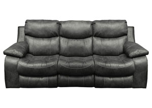 Image for Catalina Steel Bonded Leather Reclining Sofa