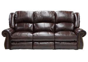 Image for Livingston Redwood Top Grain Leather Reclining Sofa w/ Drop Down Table