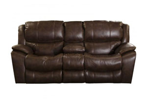 Image for Beckett Java Reclining Console Loveseat w/Storage & Cupholders & USB Port