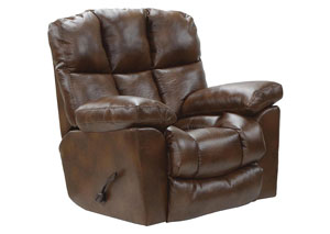 Image for Griffey Tobacco Bonded Leather Chaise Rocker Recliner