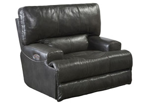 Image for Wembley Steel Top Grain Leather Lay Flat Recliner