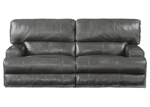 Image for Wembley Steel Top Grain Leather Lay Flat Reclining Sofa