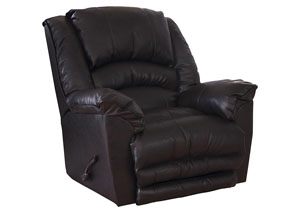 Image for Filmore Godiva Bonded Leather Chaise Rocker Recliner - Oversized X-tra Comfort Footrest