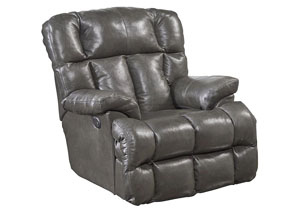 Image for Victor Steel Top Grain Leather Chaise Rocker Recliner