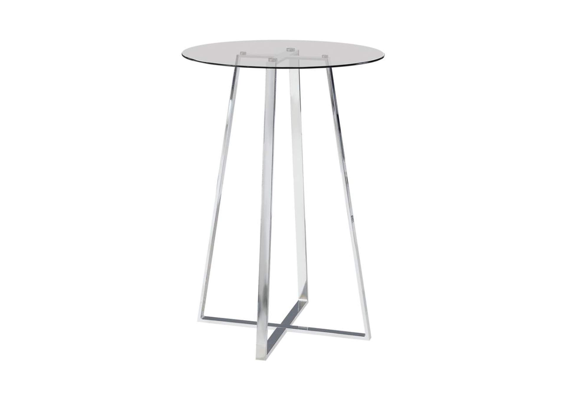 Zanella Glass Top Bar Table Chrome,Coaster Furniture