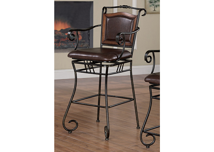 Brown & Black 29in Metal Bar Stool,ABF Coaster Furniture