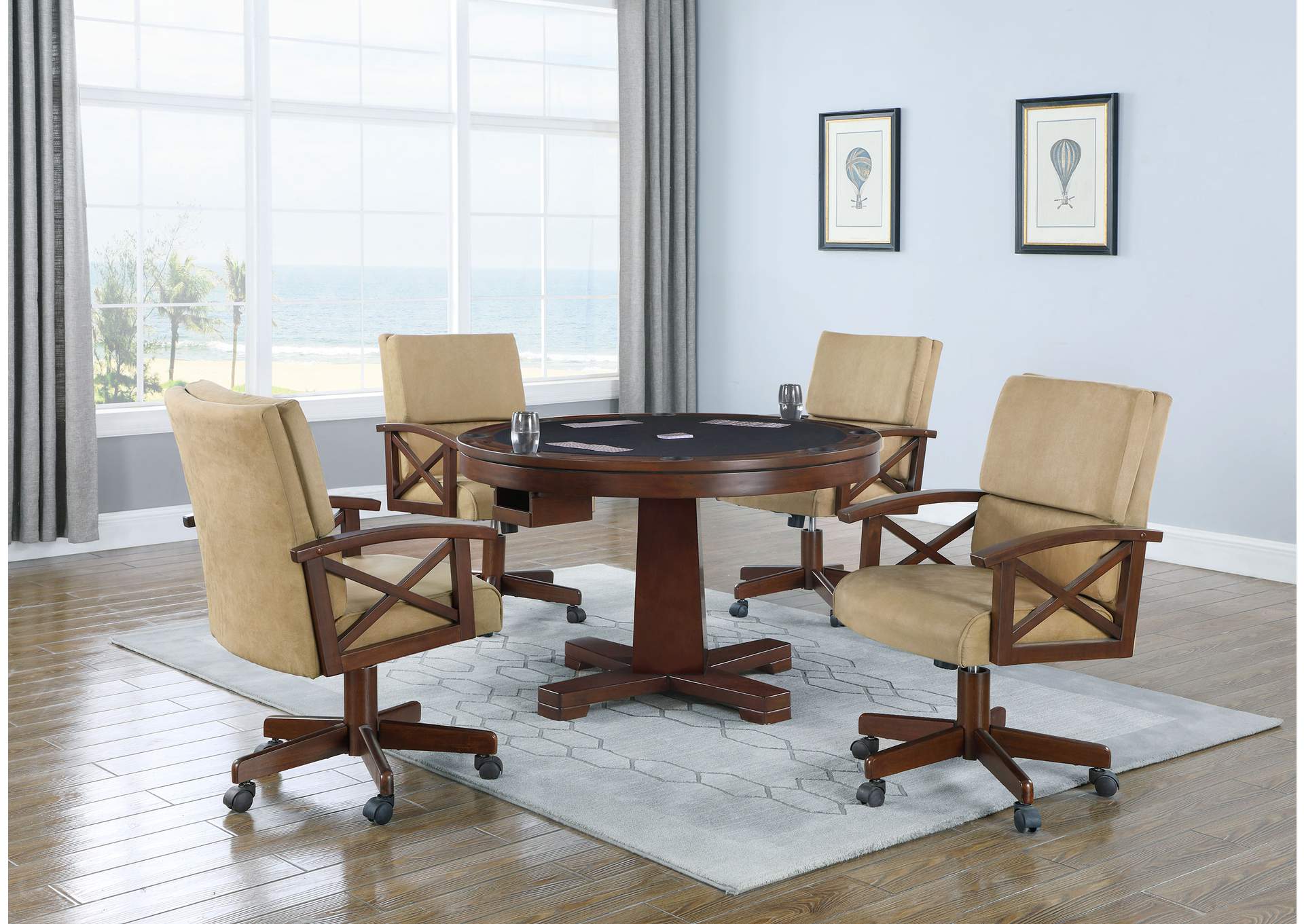 Marietta 5-piece Game Table Set Tobacco and Tan,Coaster Furniture