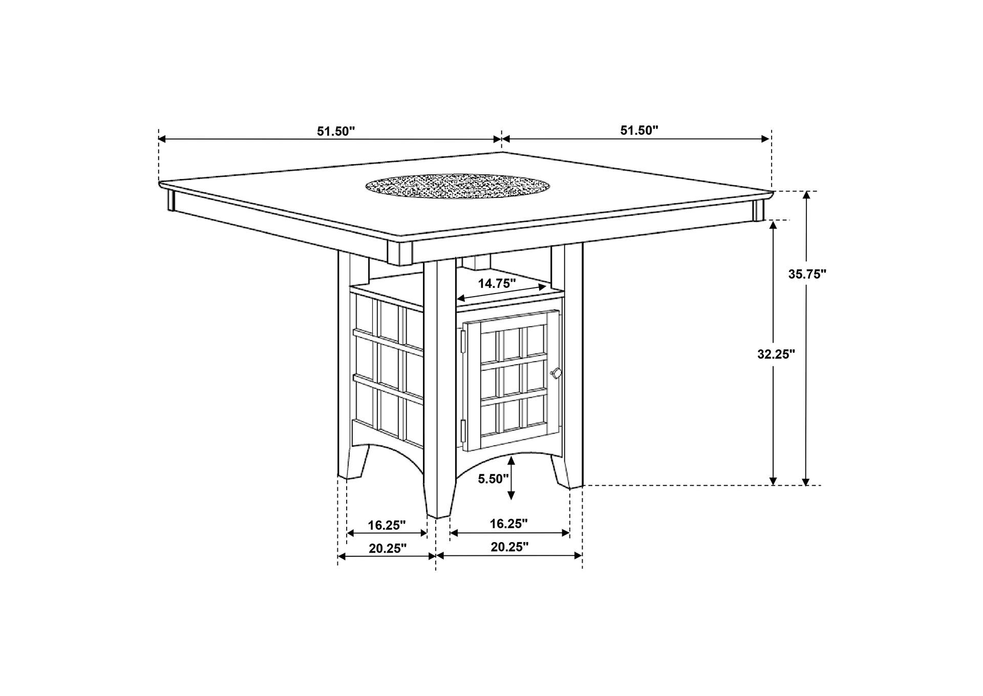 COUNTER HEIGHT TABLE 7 PC SET,Coaster Furniture